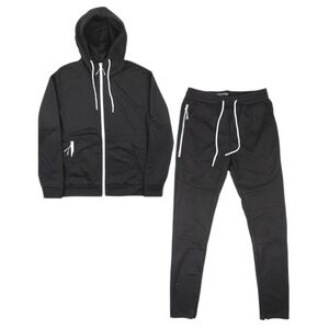 TRUE BORN TRACK JACKET & PANTS SET BLACK - TF501-TH504 SMALL